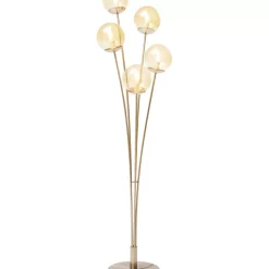 Steh & Bodenleuchten-KARE Design Stehleuchte Five Balls Amber Brass