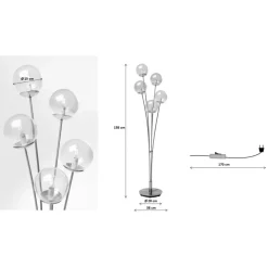 Steh & Bodenleuchten-KARE Design Stehleuchte Five Balls Matt Schwarz