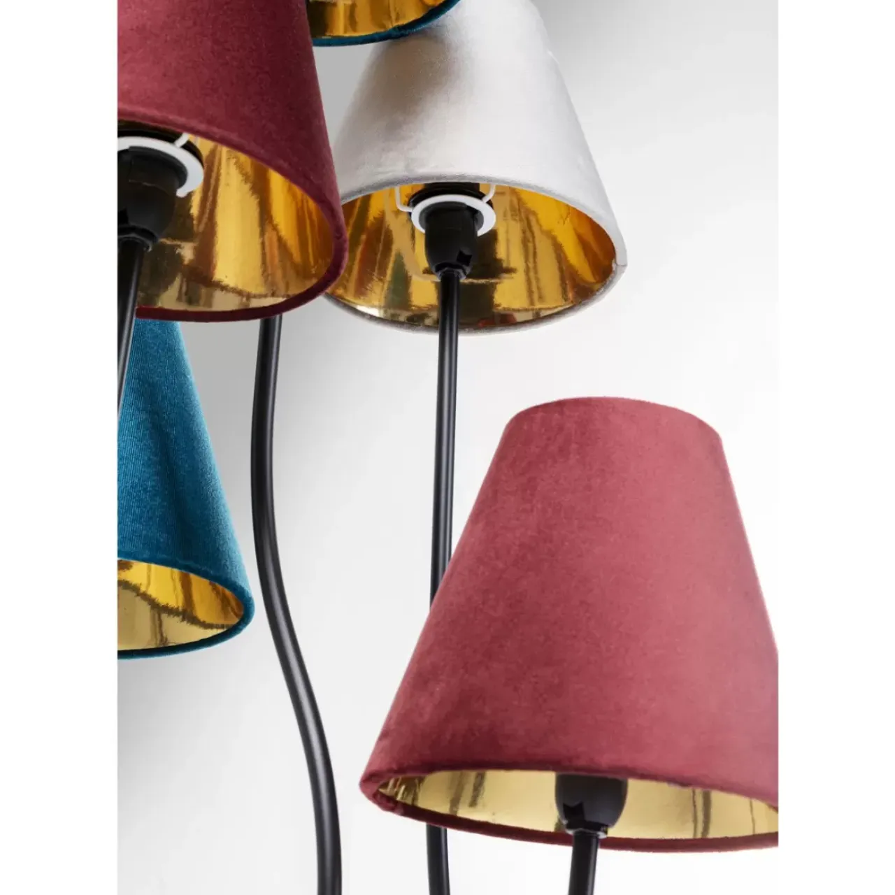 Steh & Bodenleuchten-KARE Design Stehleuchte Flexible Velvet Schwarz Cinque