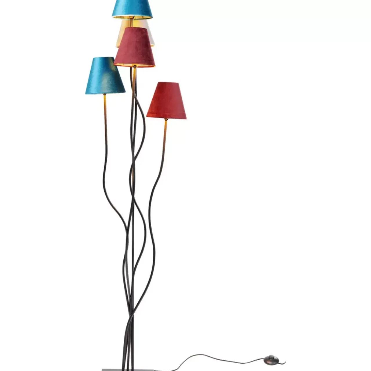 Steh & Bodenleuchten-KARE Design Stehleuchte Flexible Velvet Schwarz Cinque
