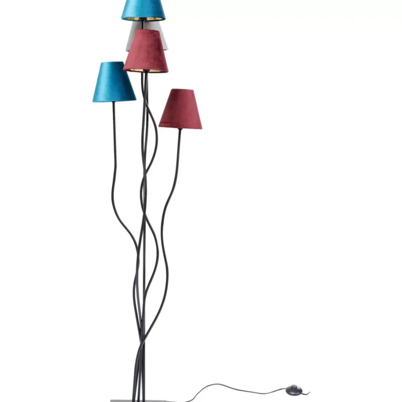 Steh & Bodenleuchten-KARE Design Stehleuchte Flexible Velvet Schwarz Cinque