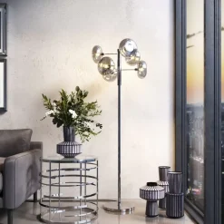Steh & Bodenleuchten-KARE Design Stehleuchte Headlight Chrome 163Cm
