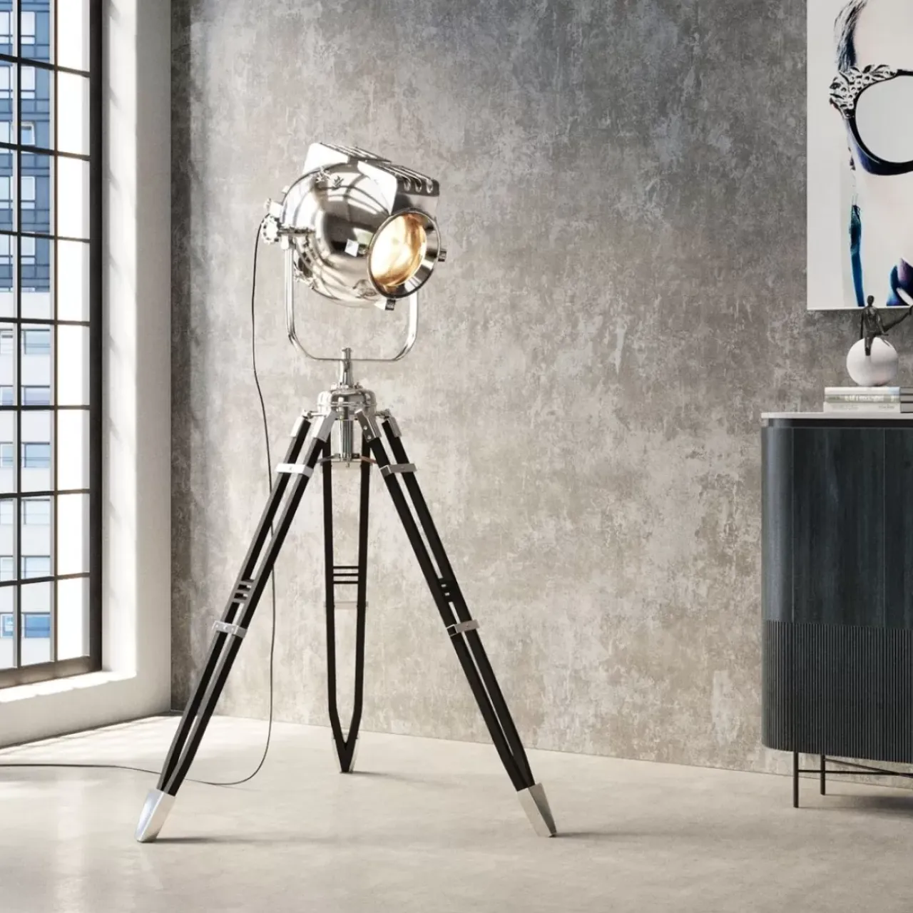 Steh & Bodenleuchten-KARE Design Stehleuchte Movie 230Cm