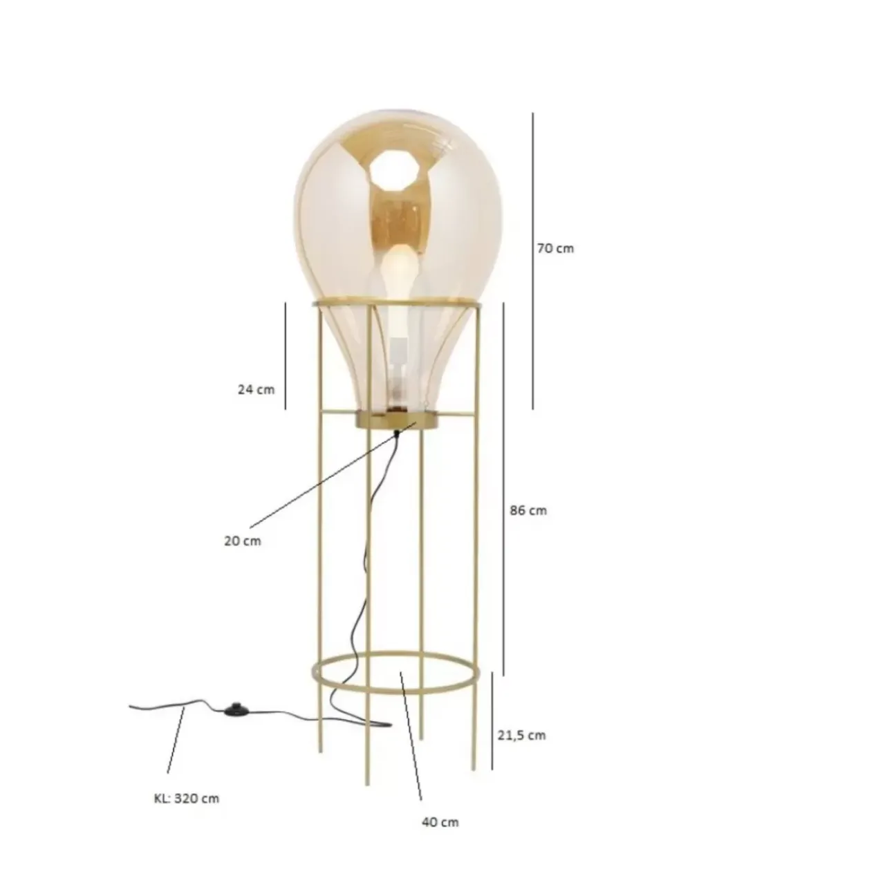 Steh & Bodenleuchten-KARE Design Stehleuchte Pear Frame 158Cm