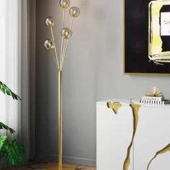 Steh & Bodenleuchten-KARE Design Stehleuchte Talea Gold 156Cm