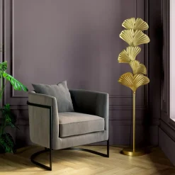 Steh & Bodenleuchten-KARE Design Stehleuchte Yuva Gold 160Cm