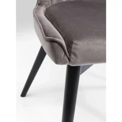 Stühle-KARE Design Stuhl Black Marshall Velvet Grau