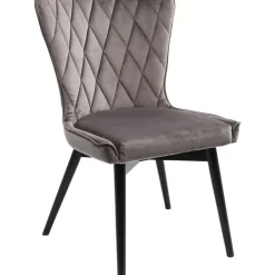 Stühle-KARE Design Stuhl Black Marshall Velvet Grau