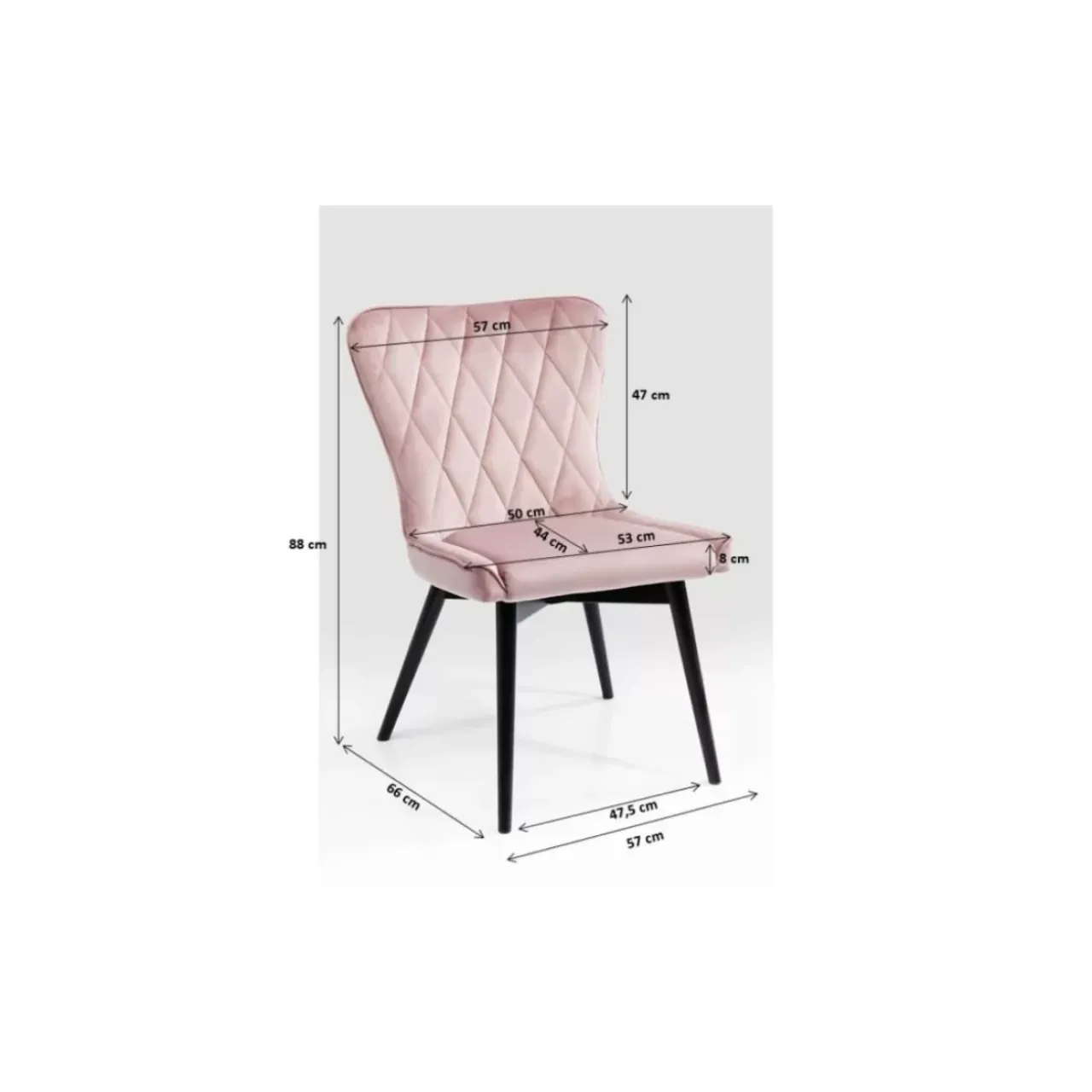 Stühle-KARE Design Stuhl Black Marshall Velvet Rose