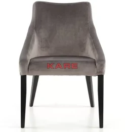 Stühle-KARE Design Stuhl Black Mode Velvet Grau