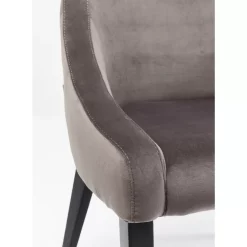 Stühle-KARE Design Stuhl Black Mode Velvet Grau