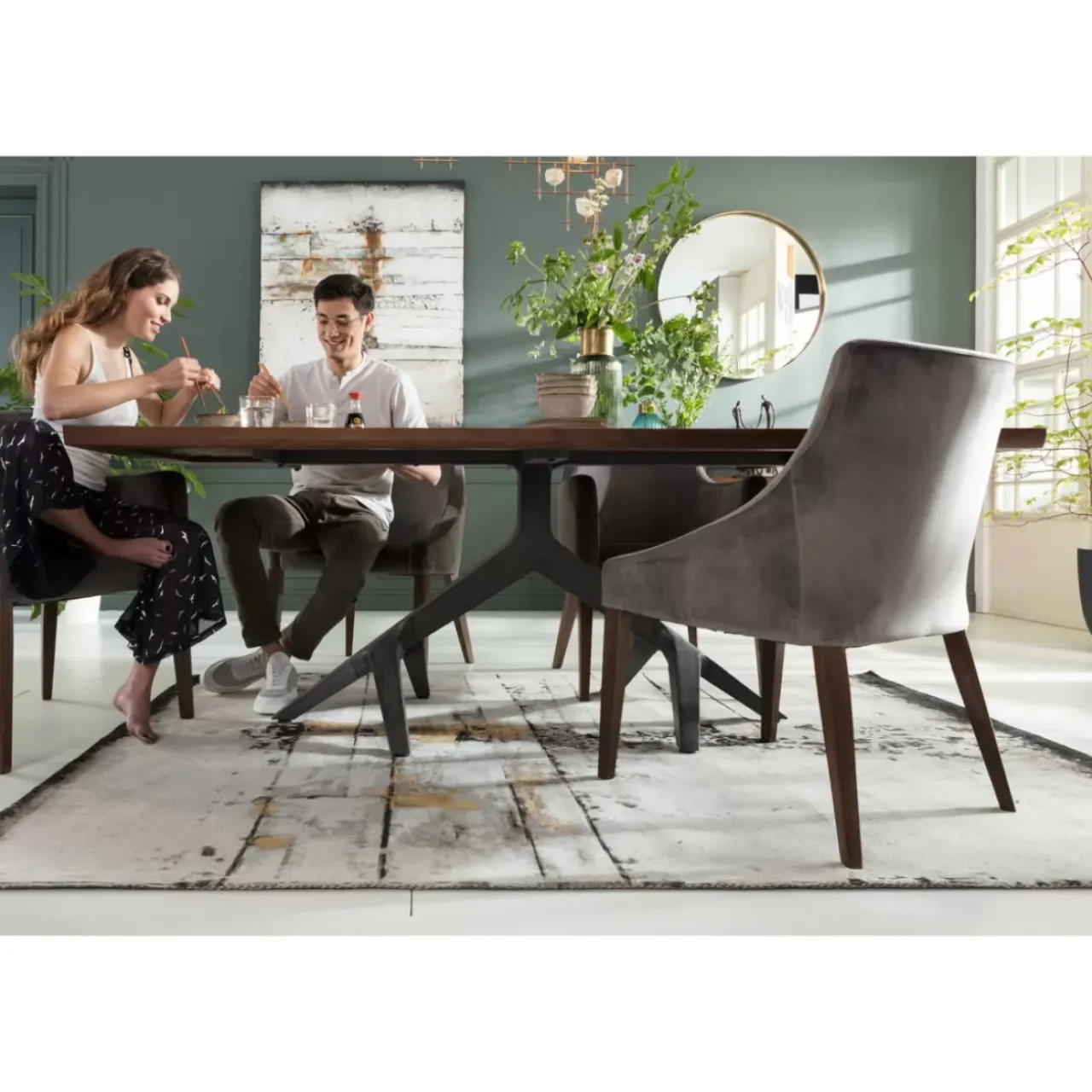 Stühle-KARE Design Stuhl Mode Velvet Grau