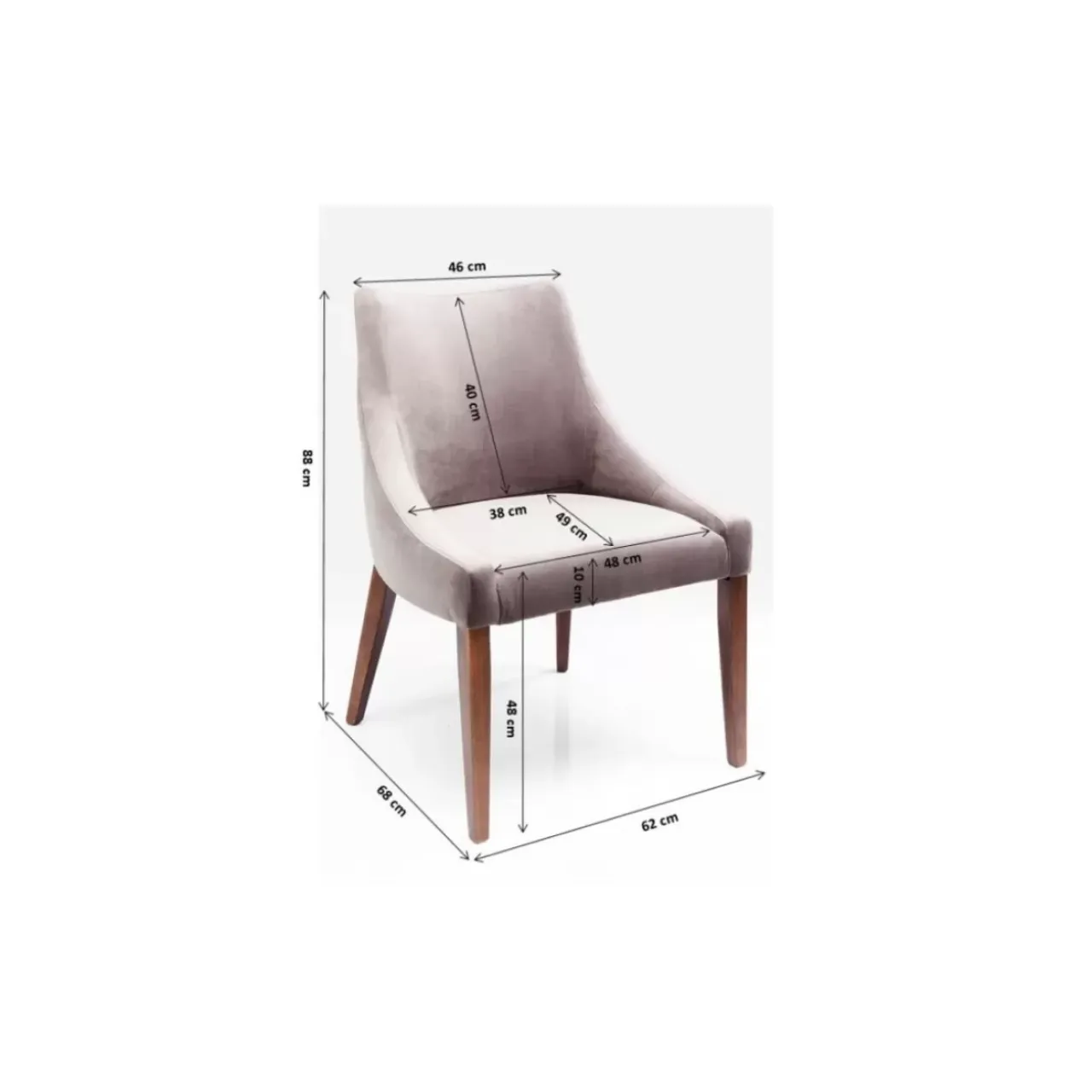 Stühle-KARE Design Stuhl Mode Velvet Grau