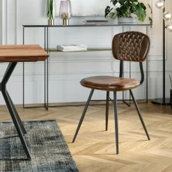 Stühle-KARE Design Stuhl Samba Leder Braun