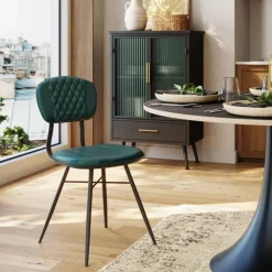 Stühle-KARE Design Stuhl Samba Leder Dunkelgrun