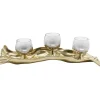 Deko & Geschenkartikel-KARE Design Teelichthalter 3 Jade Gold (4/Tlg.)