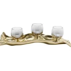 Deko & Geschenkartikel-KARE Design Teelichthalter 3 Jade Gold (4/Tlg.)