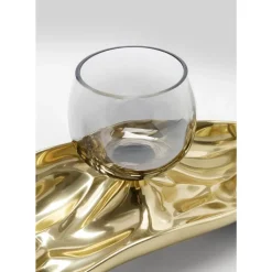 Deko & Geschenkartikel-KARE Design Teelichthalter 3 Jade Gold (4/Tlg.)