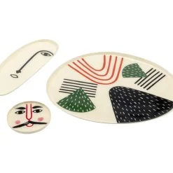 Deko & Geschenkartikel-KARE Design Teller Abstract Counterpart (3-Tlg.)