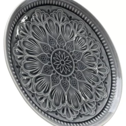 Geschirr & Tischaccessoires-KARE Design Teller Sicilia Mandala Grau O27Cm