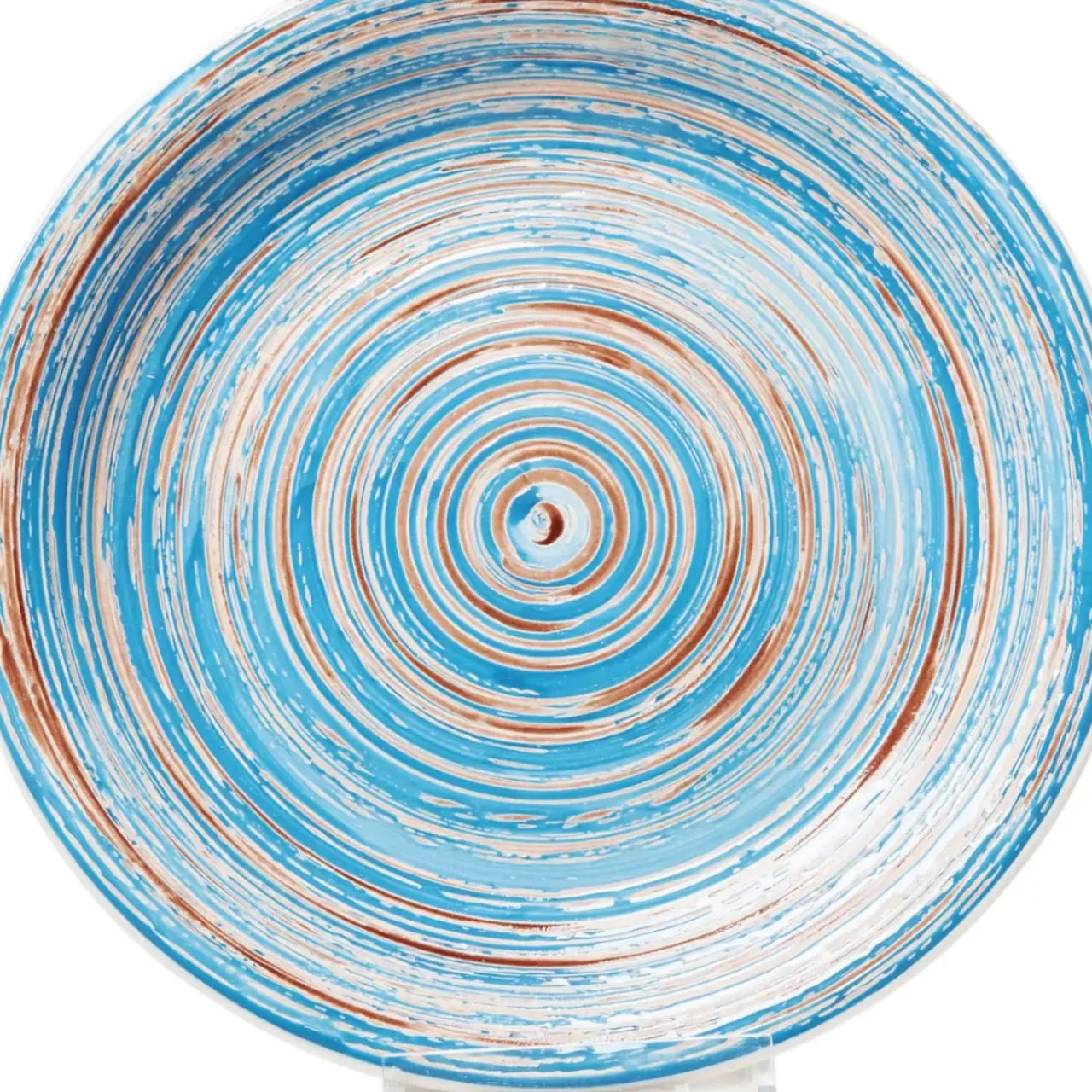 Geschirr & Tischaccessoires-KARE Design Teller Swirl Blau O27Cm