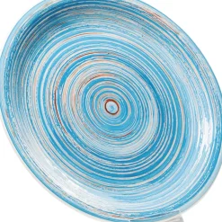 Geschirr & Tischaccessoires-KARE Design Teller Swirl Blau O27Cm