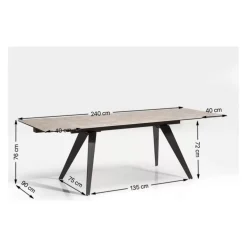 Tische-KARE Design Tisch Amsterdam Marble 160(40+40)X90
