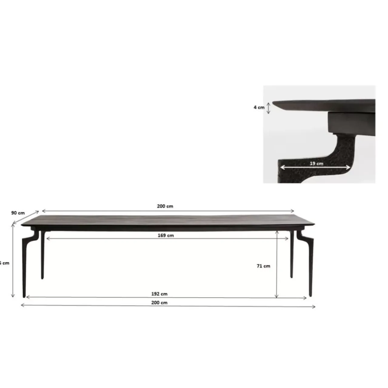 Tische-KARE Design Tisch Bug 200X90Cm