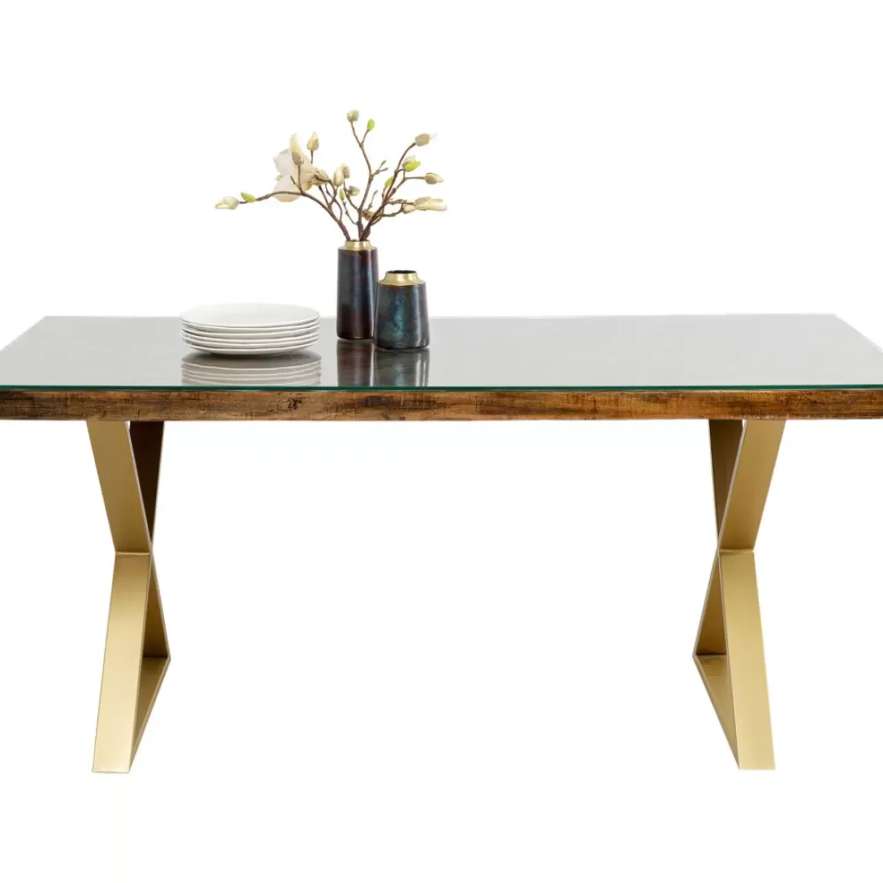 Tische-KARE Design Tisch Conley Cross Brass 180X90Cm