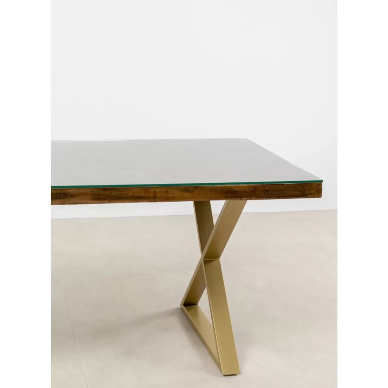 Tische-KARE Design Tisch Conley Cross Brass 180X90Cm