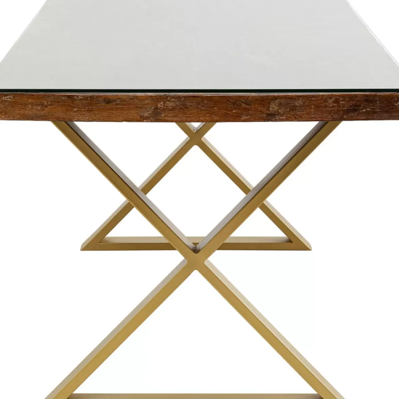 Tische-KARE Design Tisch Conley Cross Brass 180X90Cm