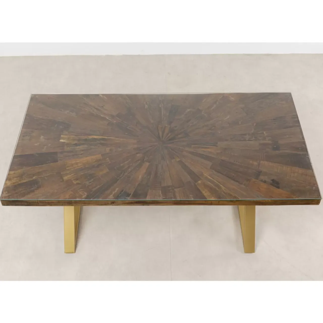 Tische-KARE Design Tisch Conley Cross Brass 180X90Cm