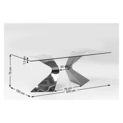 Tische-KARE Design Tisch Gloria Chrome 200X100Cm