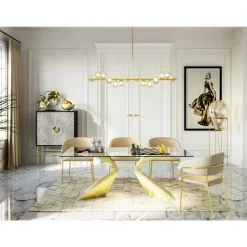 Tische-KARE Design Tisch Gloria Gold 200X100Cm
