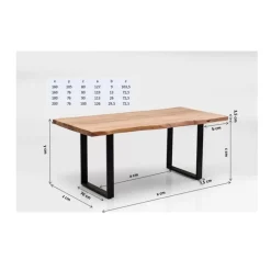 Tische-KARE Design Tisch Harmony Dunkel Rohstahl 180X90