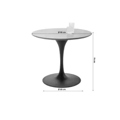 Tische-KARE Design Tisch Invitation Set Walnus Schwarz O90Cm