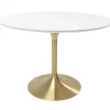 Tische-KARE Design Tisch Invitation Set Weis Messing O120Cm