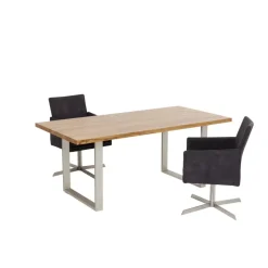 Tische-KARE Design Tisch Jackie Eiche Silber 160X80