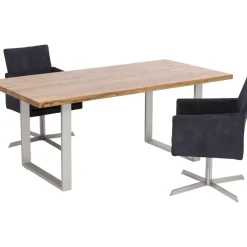 Tische-KARE Design Tisch Jackie Eiche Silber 160X80
