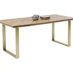 Tische-KARE Design Tisch Parquet Messing 180X90