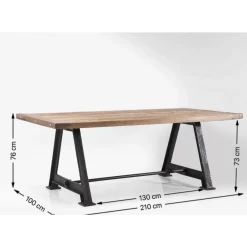 Tische-KARE Design Tisch Railway Unikat 210X100Cm