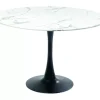 Tische-KARE Design Tisch Schickeria Marmor Weis Schwarz O110Cm