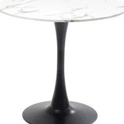 Tische-KARE Design Tisch Schickeria Marmor Weis Schwarz O80Cm