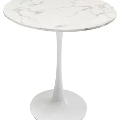 Tische-KARE Design Tisch Schickeria Marmoroptik Weis O80Cm