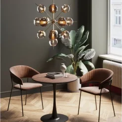 Tische-KARE Design Tisch Schickeria Walnuss Schwarz O80Cm