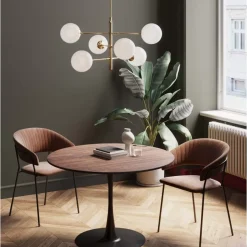 Tische-KARE Design Tisch Schickeria Walnuss Schwarz O110Cm