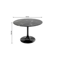 Tische-KARE Design Tisch Solo Marble Schwarz O110