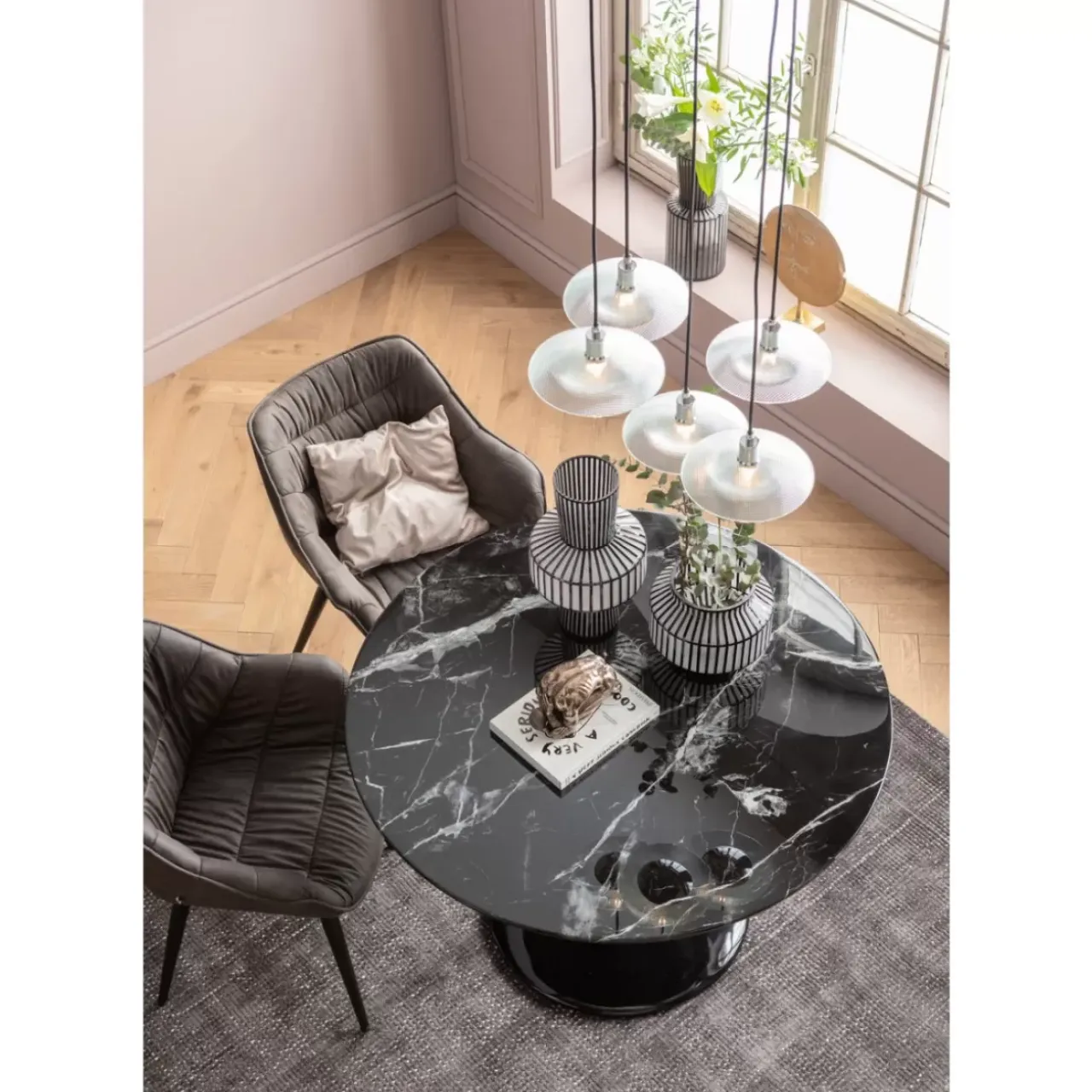 Tische-KARE Design Tisch Solo Marble Schwarz O110