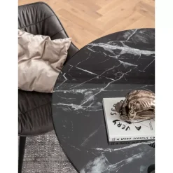 Tische-KARE Design Tisch Solo Marble Schwarz O110