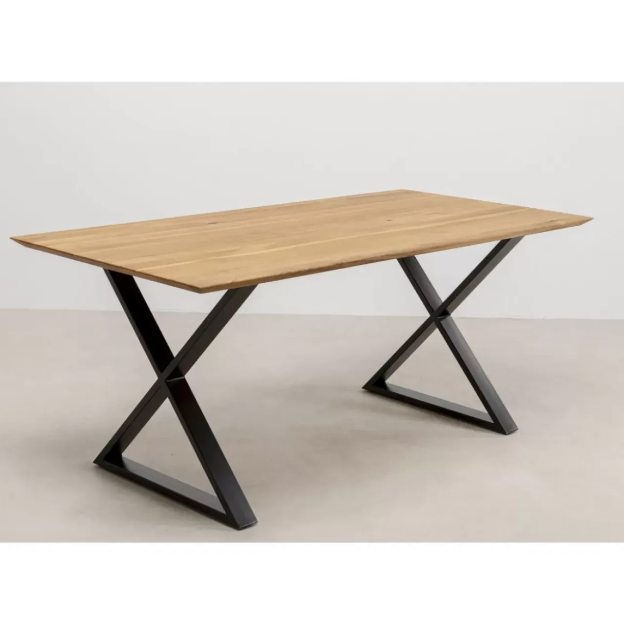 Tische-KARE Design Tisch Symphony Eiche Cross Schwarz 180X90Cm